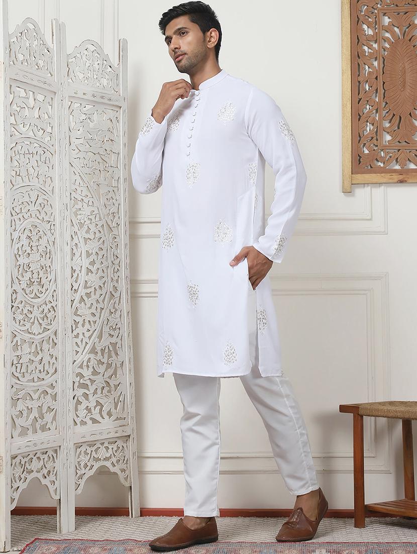 men embroidered kurta pyjama ethnic wear set - 21505362 -  Standard Image - 1
