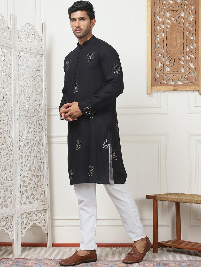 men embroidered kurta pyjama ethnic wear set - 21505367 - Standard Image - 1