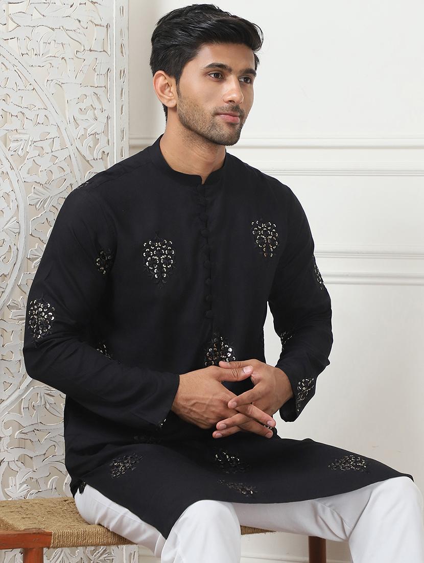 men embroidered kurta pyjama ethnic wear set - 21505367 - Standard Image - 4