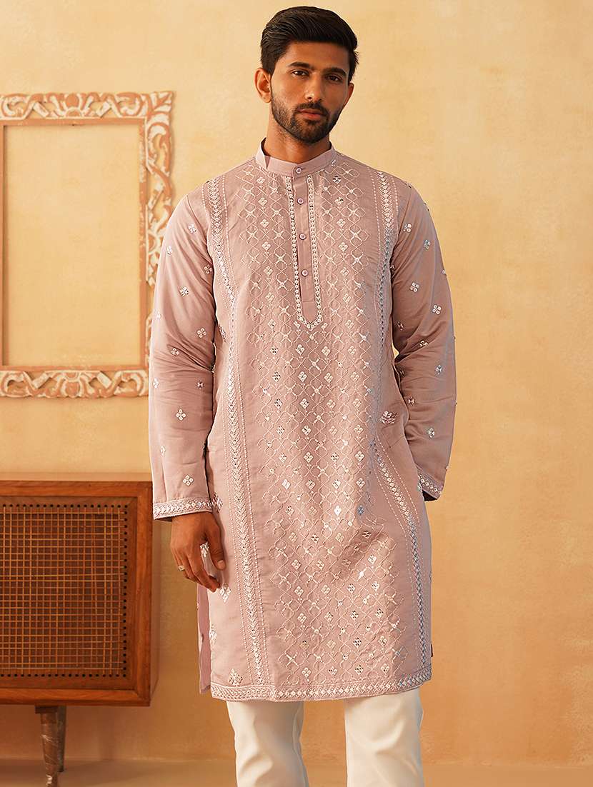 men embroidered kurta pyjama ethnic wear set - 21505369 -  Standard Image - 1