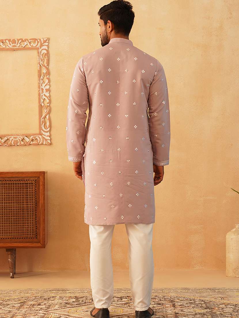 men embroidered kurta pyjama ethnic wear set - 21505369 -  Standard Image - 4