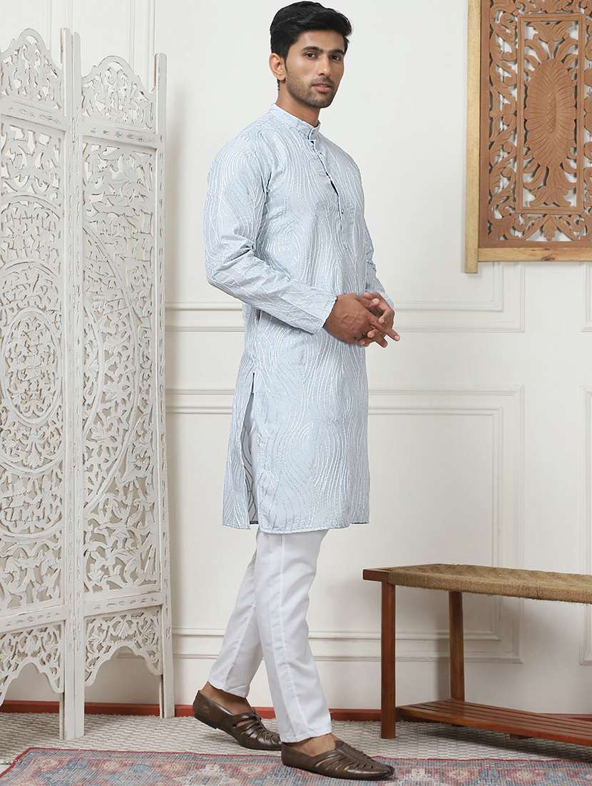 men embroidered kurta pyjama ethnic wear set - 21505375 -  Standard Image - 1