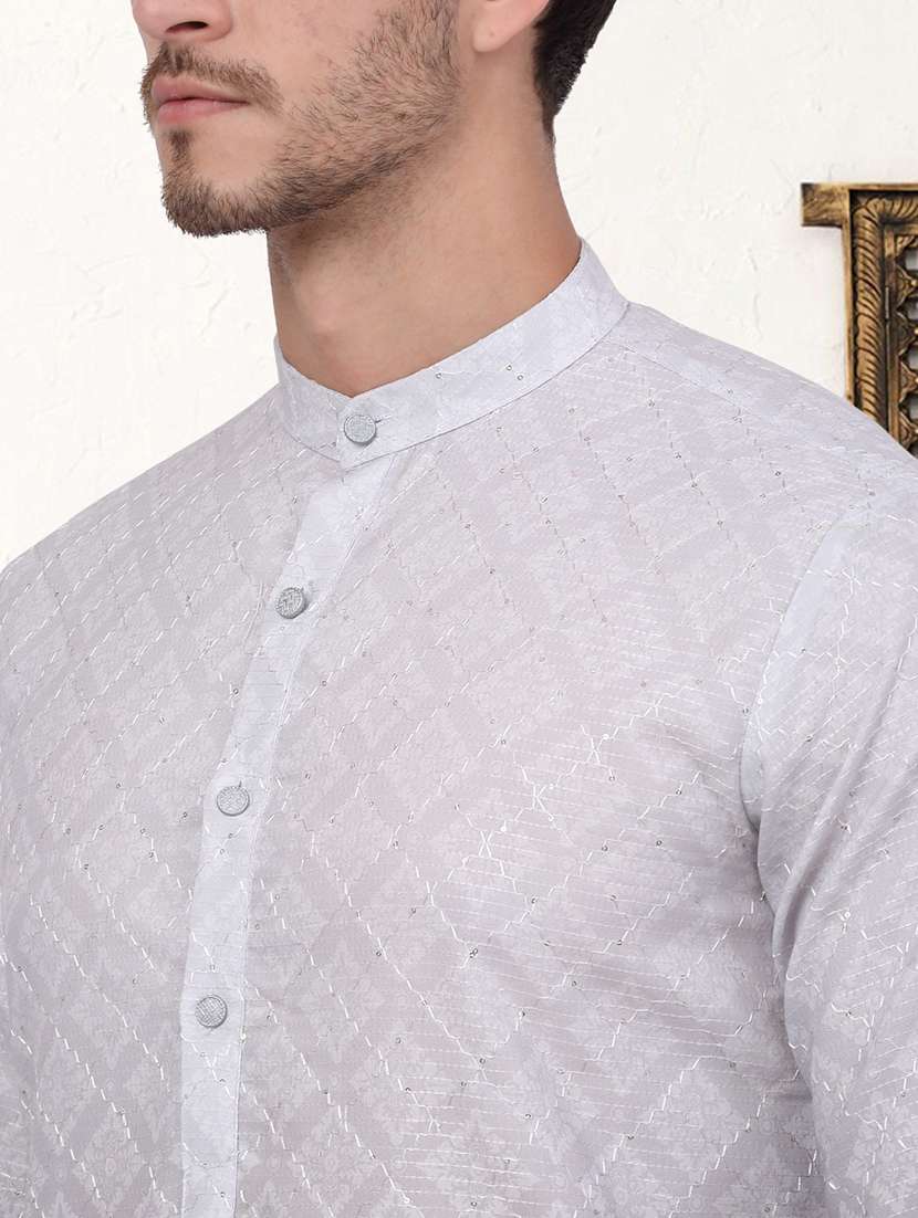 men ombre cotton kurta pyjama ethnic wear set - 21505385 - Standard Image - 4