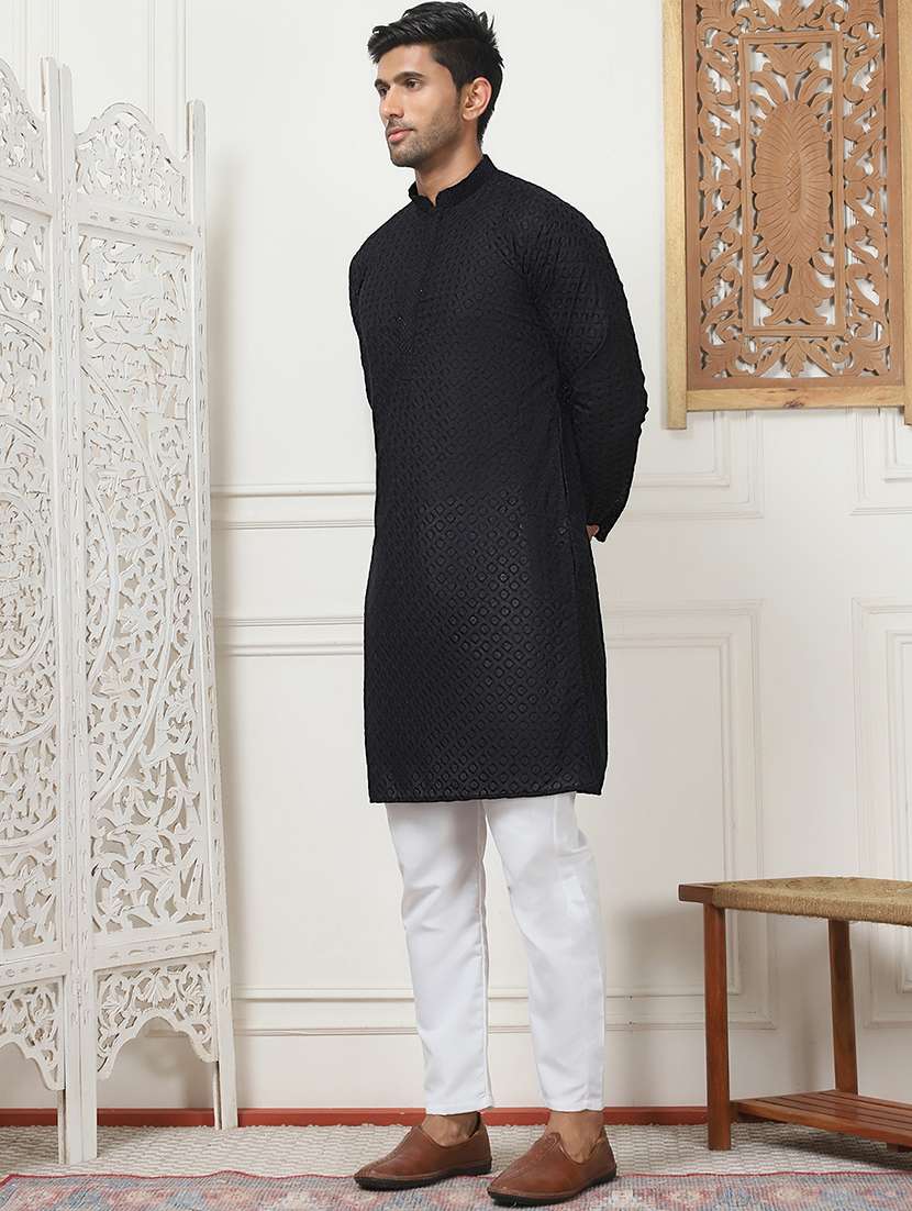 men self design kurta pyjama ethnic wear set - 21505398 -  Standard Image - 1