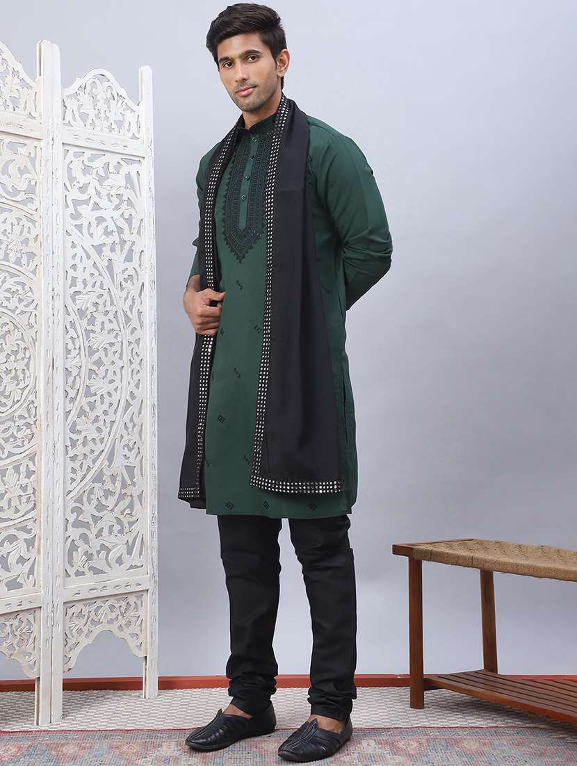 men embroidered kurta bottom with dupatta - 21505410 -  Standard Image - 1