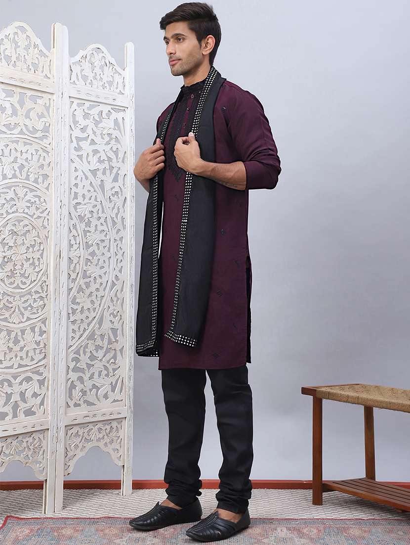 men embroidered kurta pyjama with dupatta set  - 21505412 -  Standard Image - 1