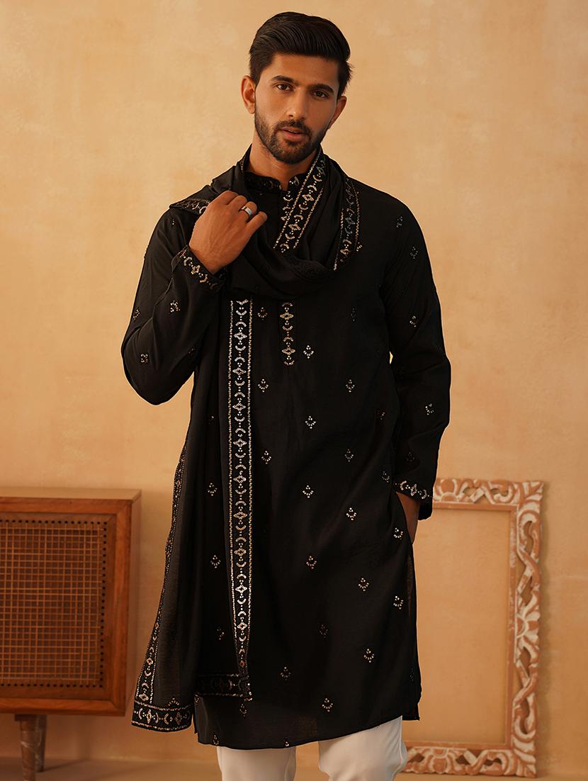 men embroidered kurta pyjama with dupatta set - 21505416 - Zoom Image - 0