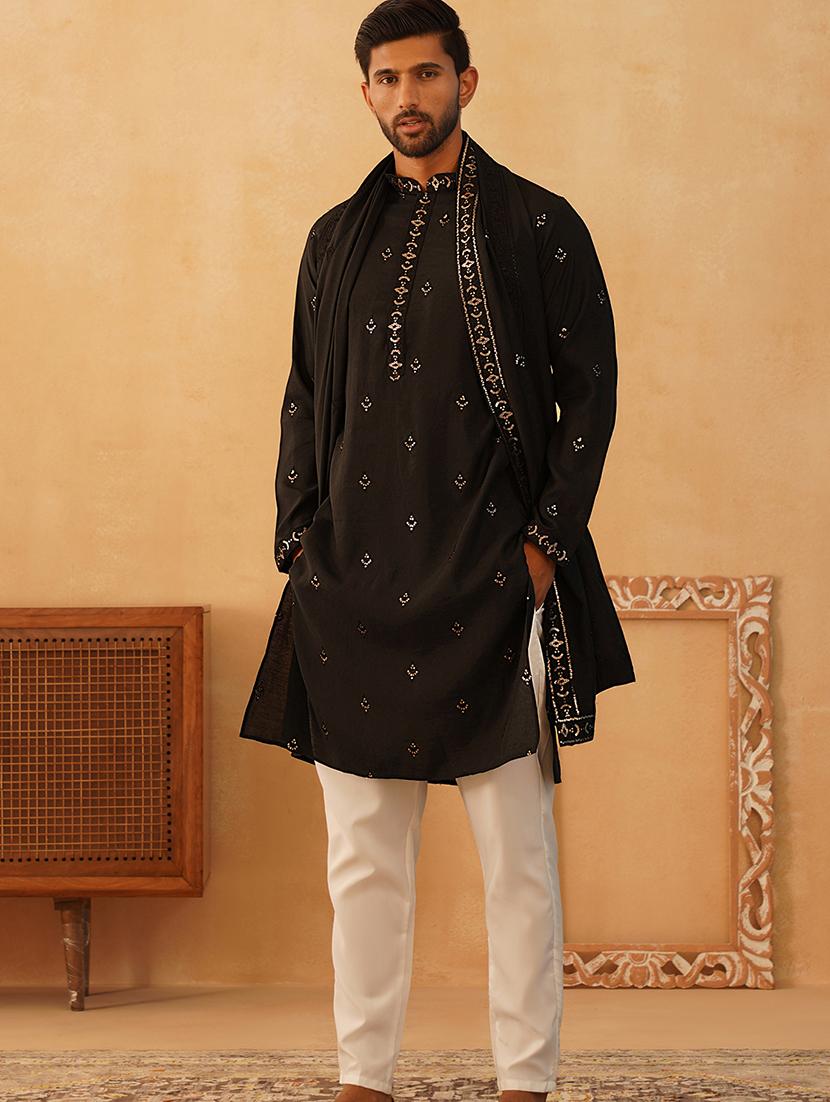 men embroidered kurta pyjama with dupatta set - 21505416 - Standard Image - 1