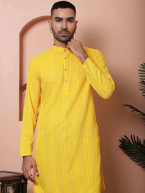 men embroidered kurta pyjama ethnic wear set - 21505417 - Standard Image - 0