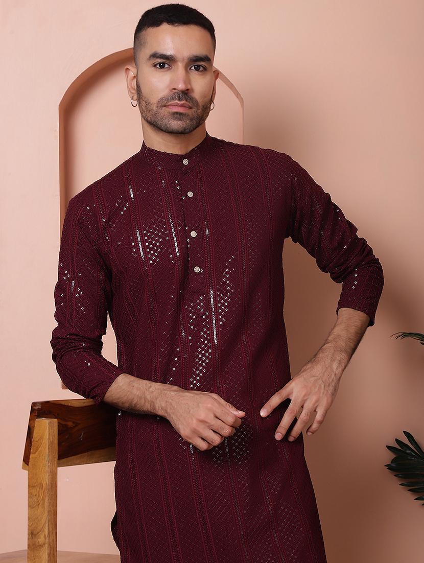 men embroidered kurta pyjama ethnic wear set - 21505419 -  Zoom Image - 0