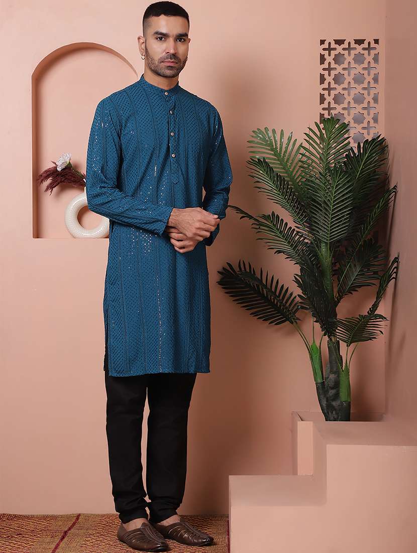 men embroidered kurta pyjama ethnic wear set - 21505420 -  Standard Image - 1