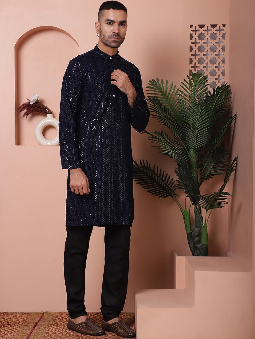 men embroidered kurta pyjama ethnic wear set - 21505421 -  Standard Image - 1