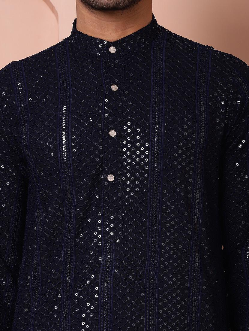 men embroidered kurta pyjama ethnic wear set - 21505421 - Standard Image - 4