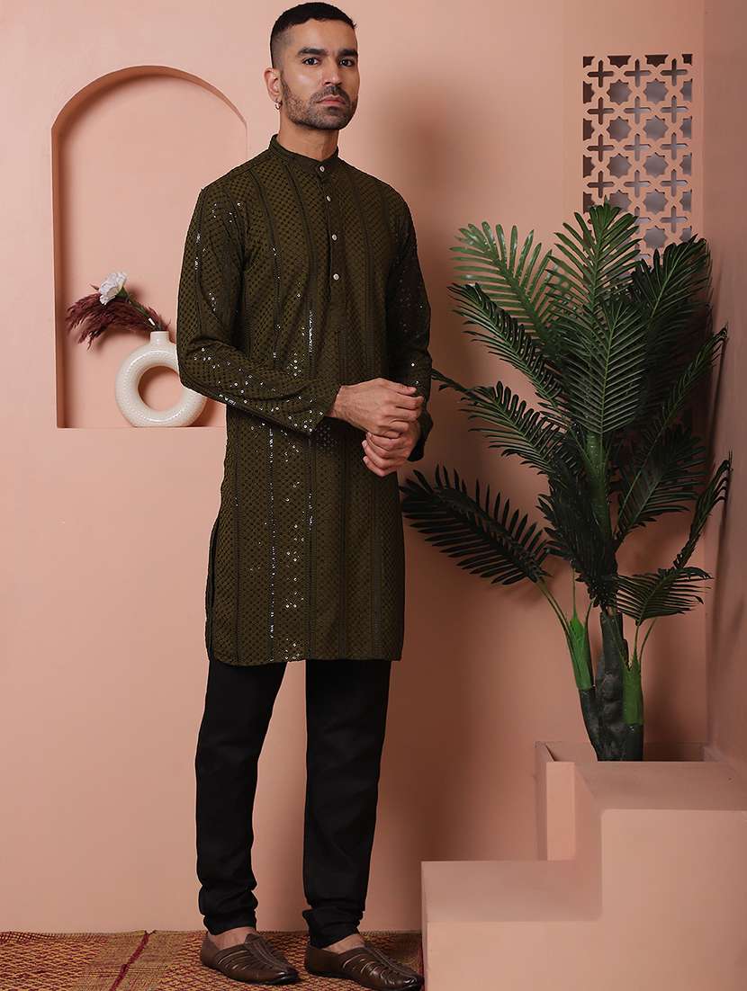 men embroidered kurta pyjama ethnic wear set - 21505422 -  Standard Image - 1