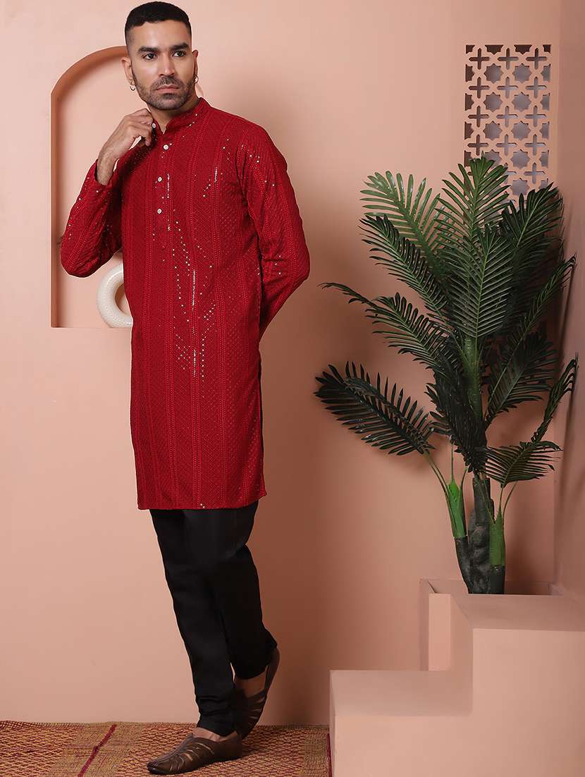 men embroidered kurta pyjama ethnic wear set - 21505423 -  Standard Image - 1