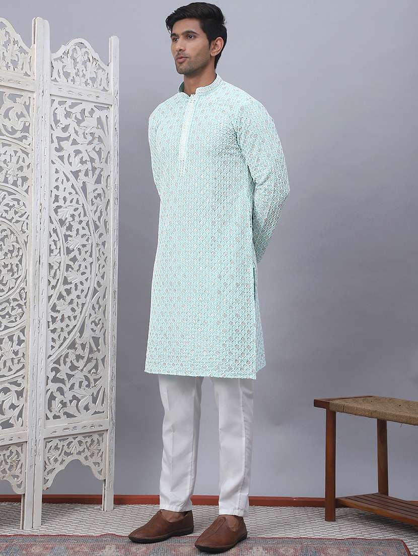 men embroidered kurta pyjama ethnic wear set - 21505426 -  Standard Image - 1