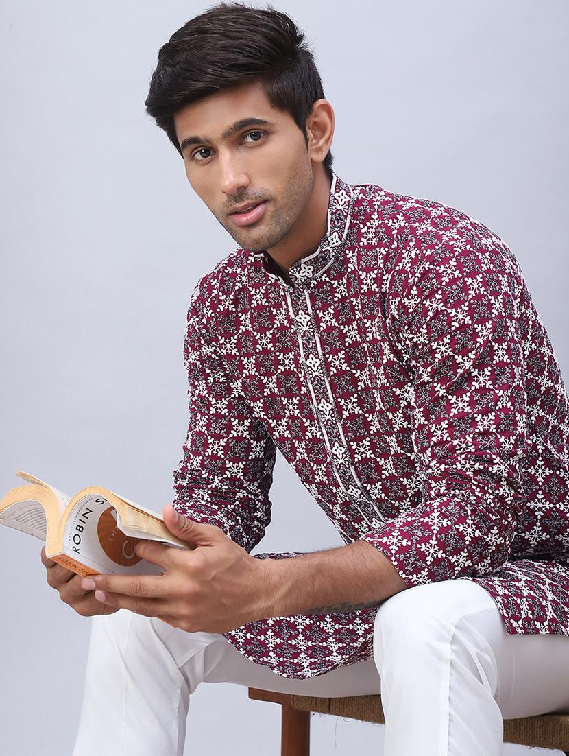 men embroidered kurta pyjama ethnic wear set - 21505433 - Zoom Image - 0