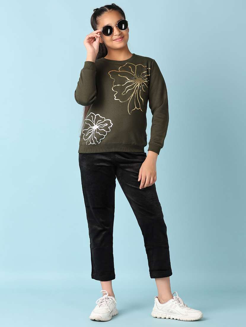 girls front print long sleeve sweatshirt - 21505487 -  Standard Image - 4