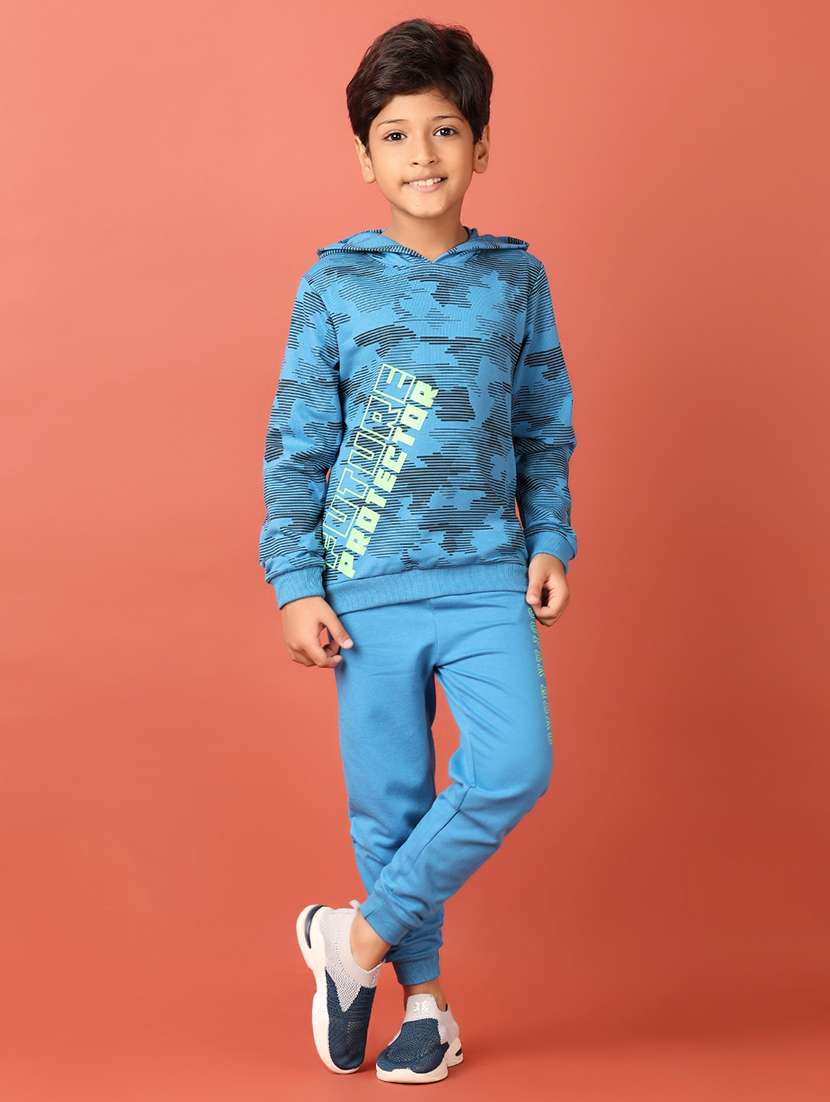 boys blue printed full length set - 21505502 -  Standard Image - 1