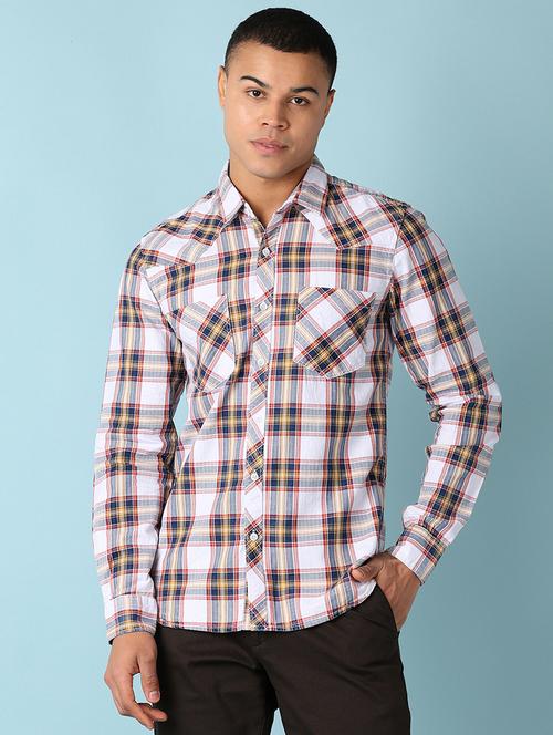 men checks long sleeves casual shirts - 21505523 - Standard Image - 0