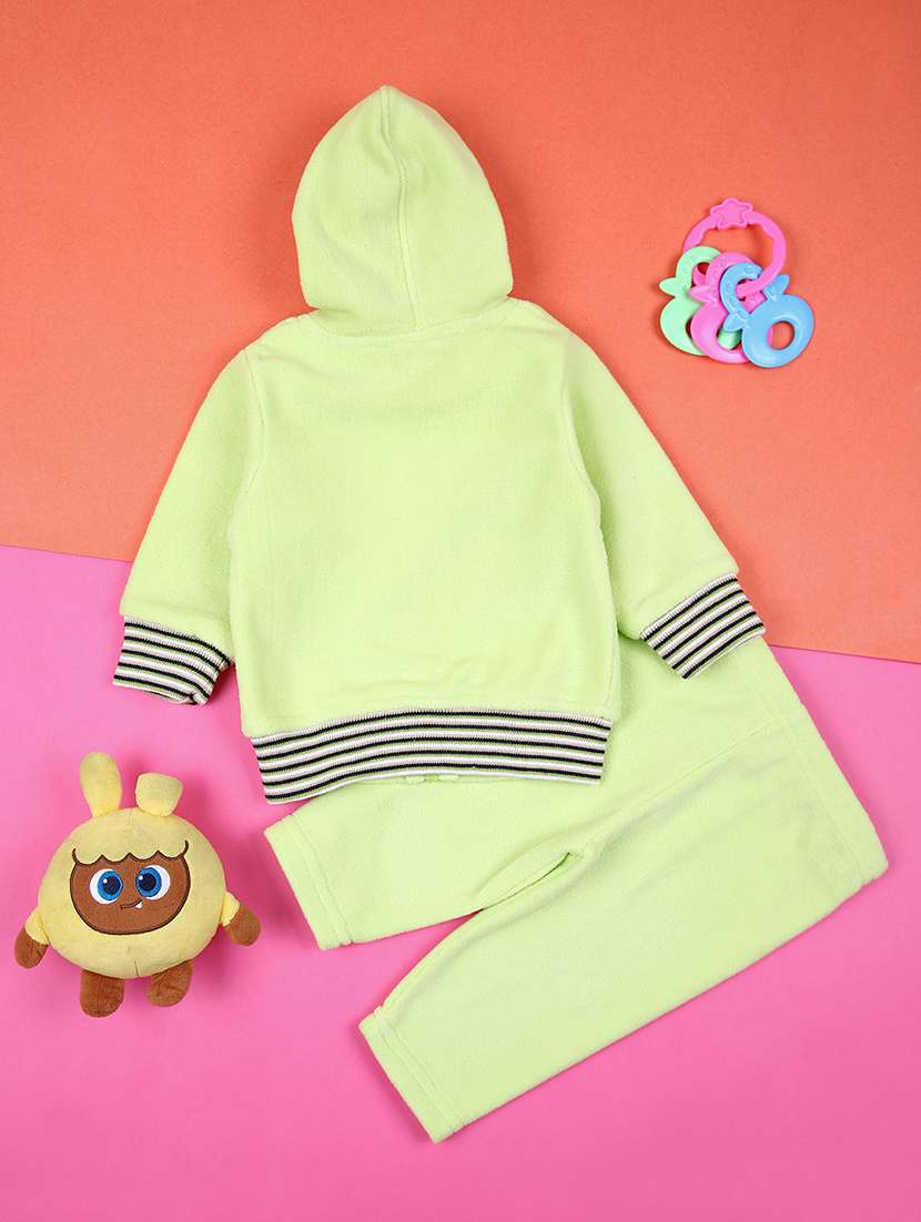 girls neo mint printed fleece full length set - 21505524 -  Standard Image - 1