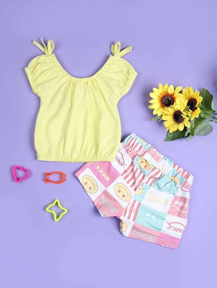 girls printed top and shorts set - 21505564 -  Standard Image - 1