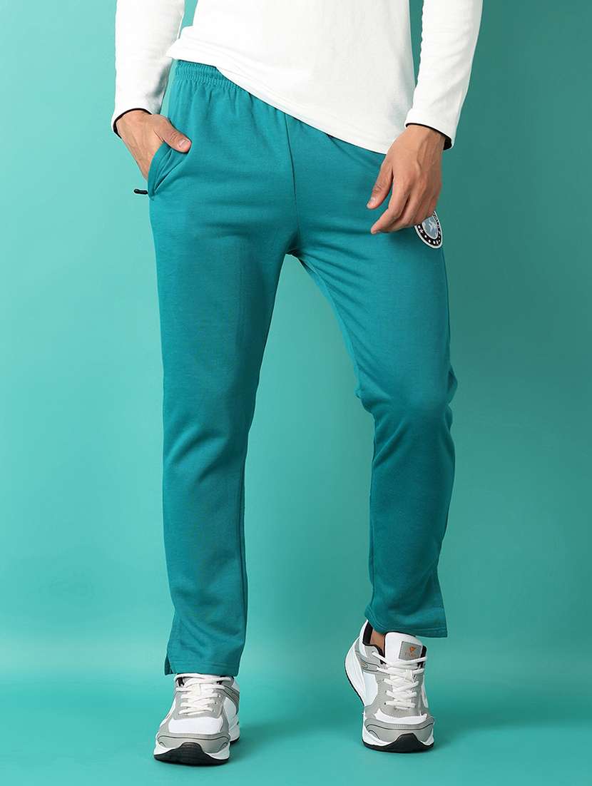 men mid rise solid full length track pant - 21505627 -  Standard Image - 1
