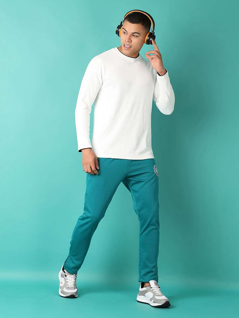 men mid rise solid full length track pant - 21505627 -  Standard Image - 4