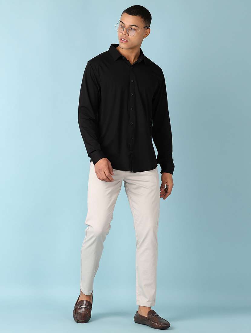 men solid slim fit chinos casual trouser - 21505637 -  Standard Image - 4