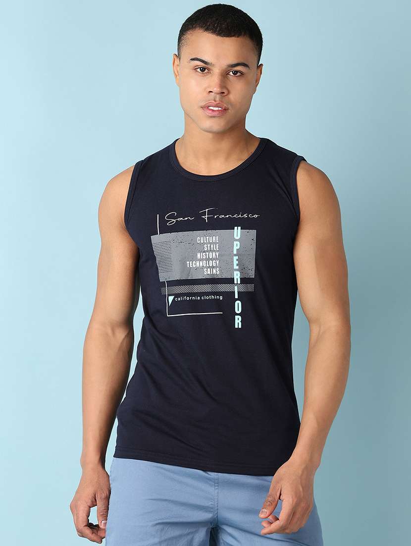 men round neck front print t-shirt