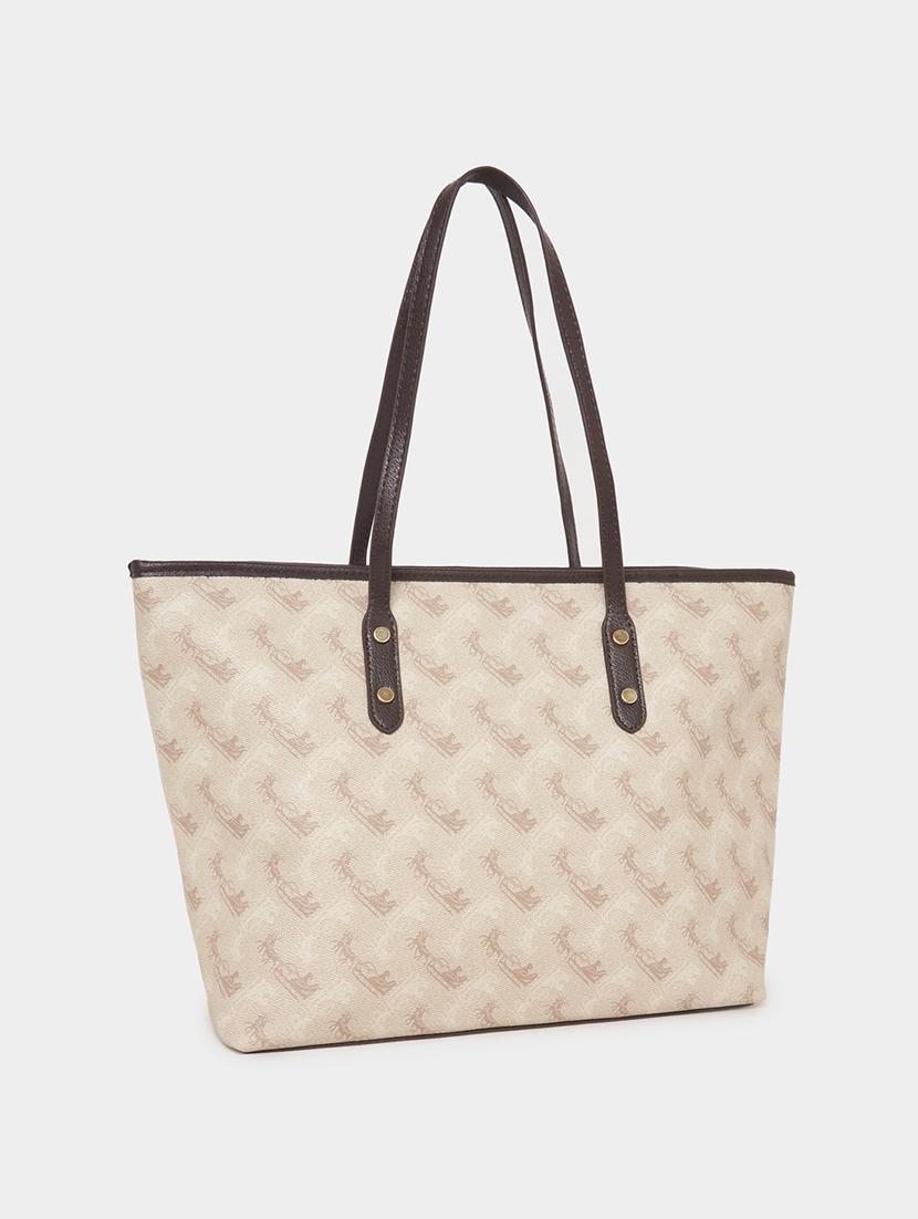 women beige printed handbag - 21505972 - Standard Image - 1