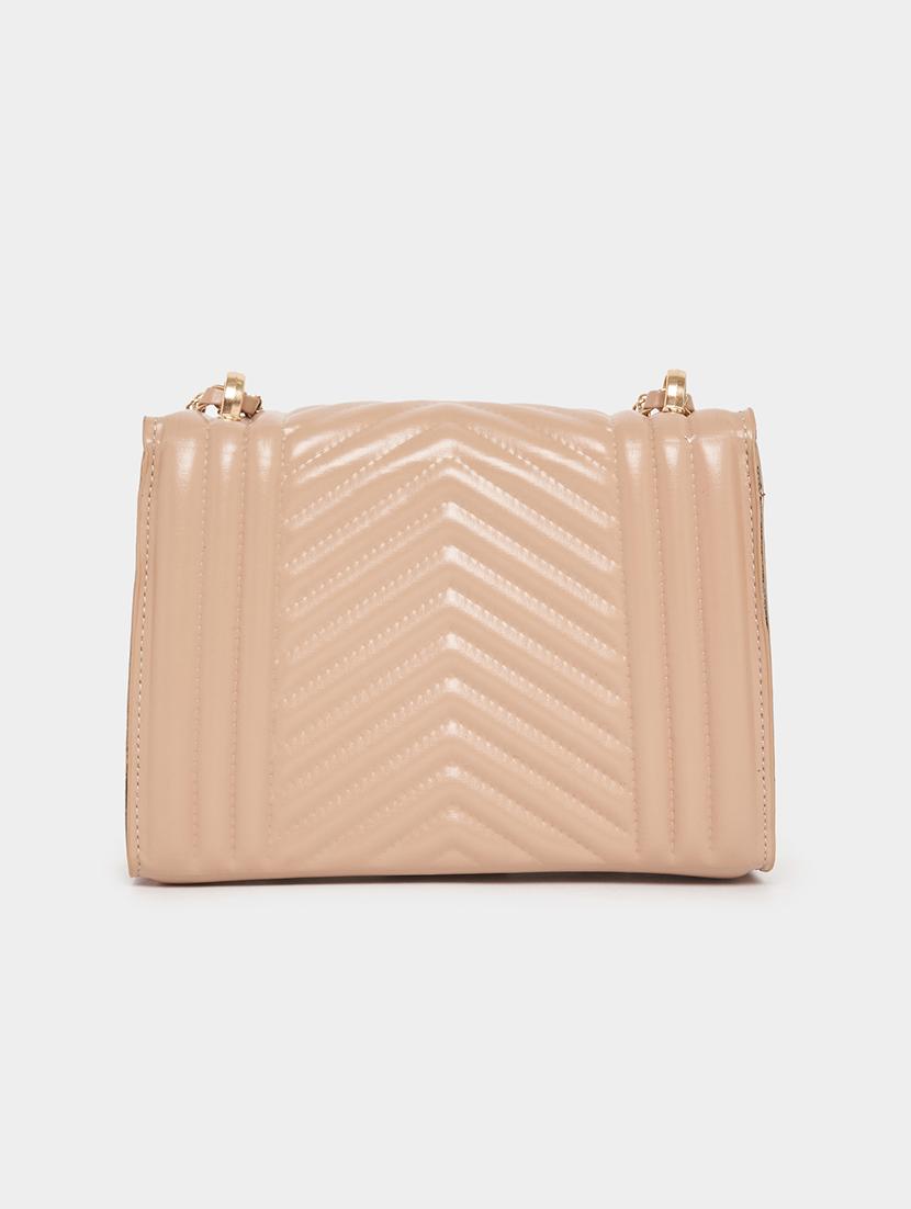 women beige solid sling bag - 21506016 -  Standard Image - 1