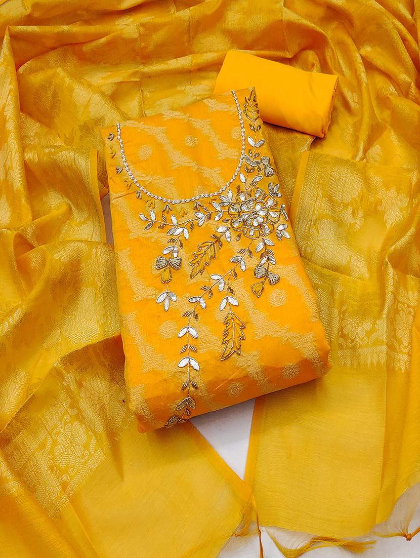 women yellow salwar suit unstitched suit - 21506069 - Zoom Image - 0