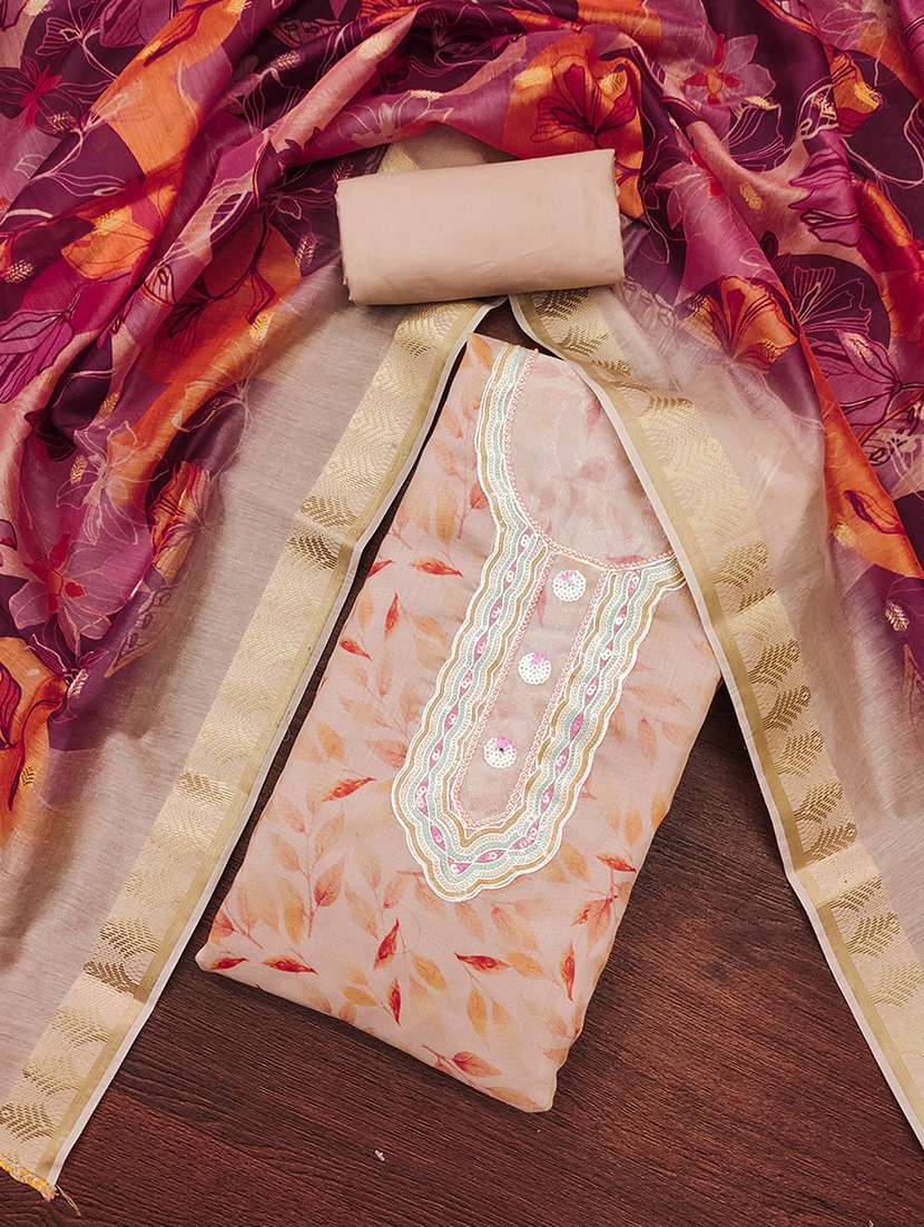 women embellished unstitched suit - 21506089 -  Standard Image - 1