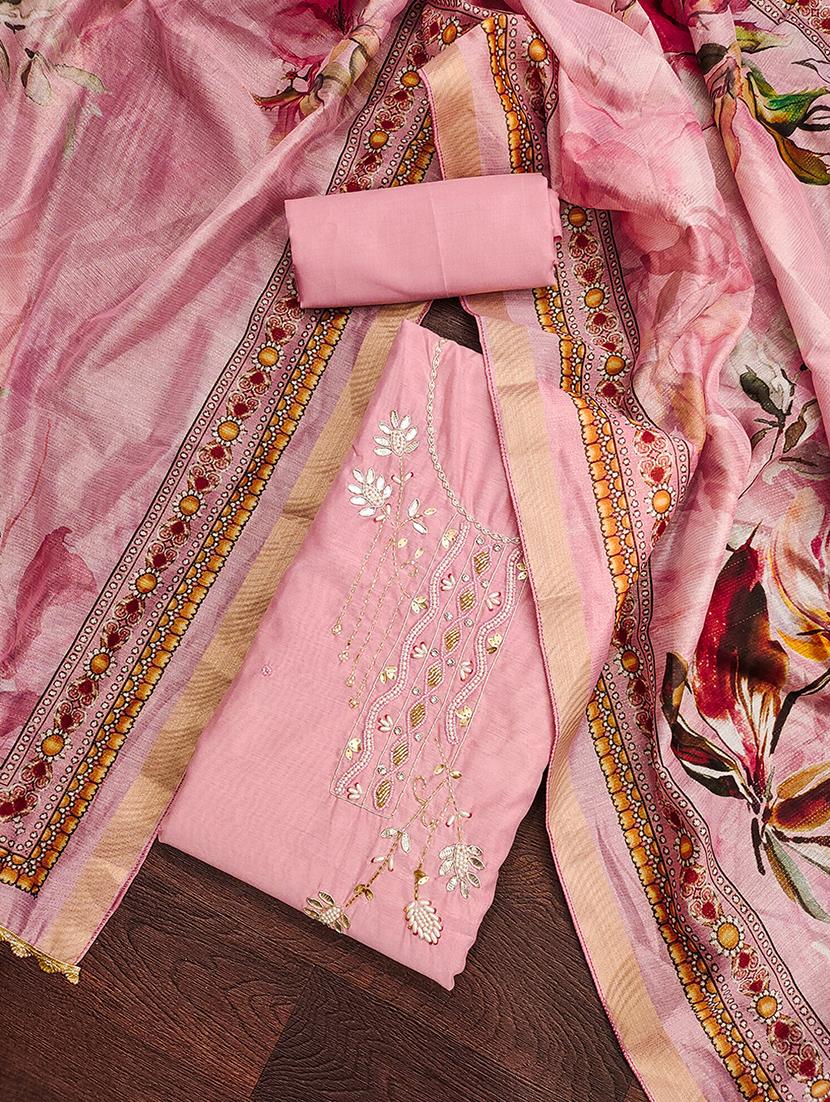 women pink salwar suit unstitched suit - 21506093 - Standard Image - 1