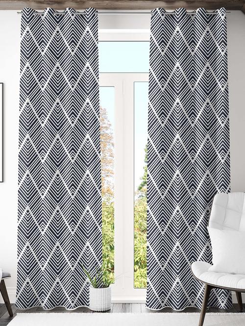 black printed curtain - 21506126 - Standard Image - 0