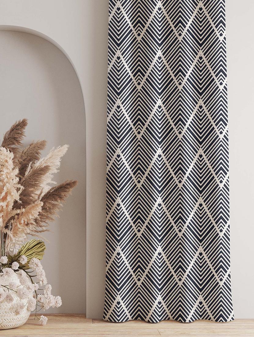 black printed curtain - 21506126 - Standard Image - 1