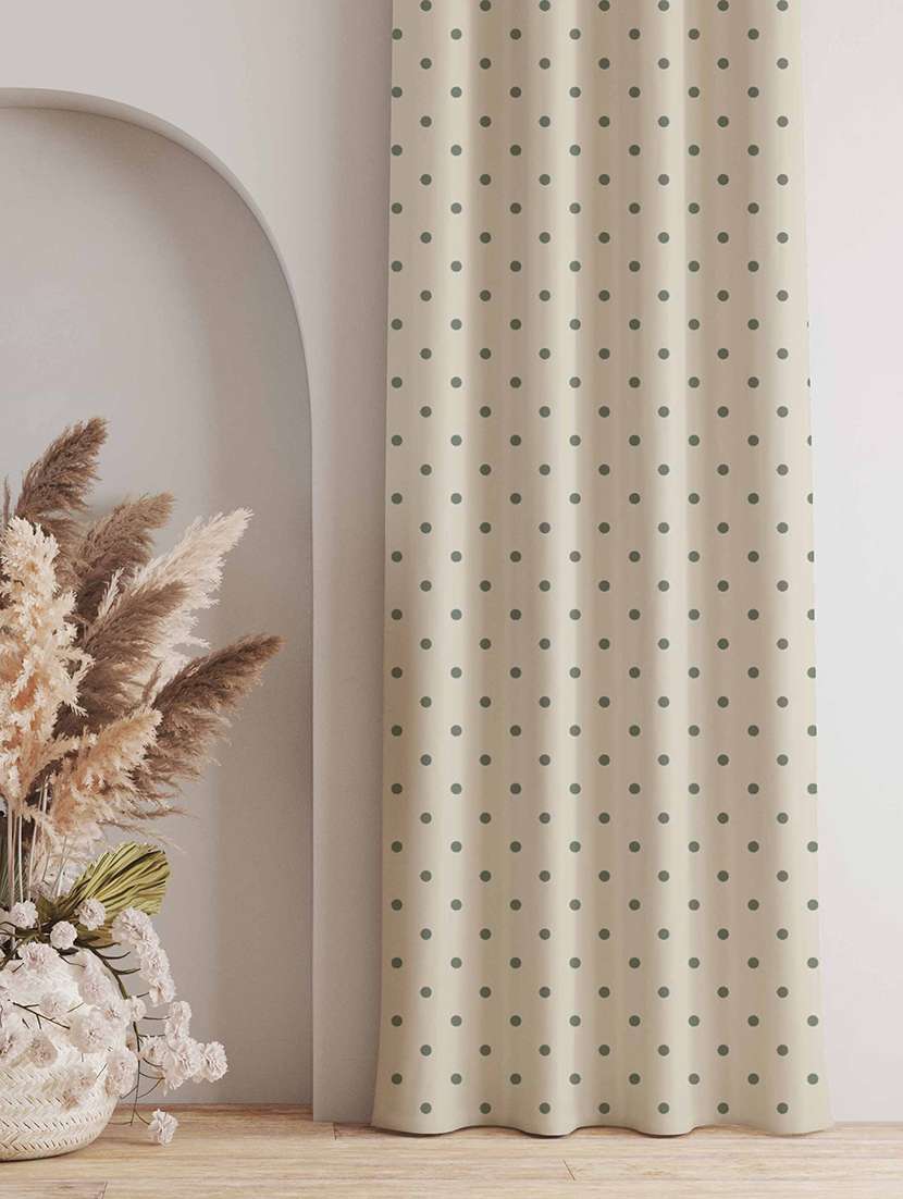 beige printed curtains - 21506131 -  Standard Image - 1