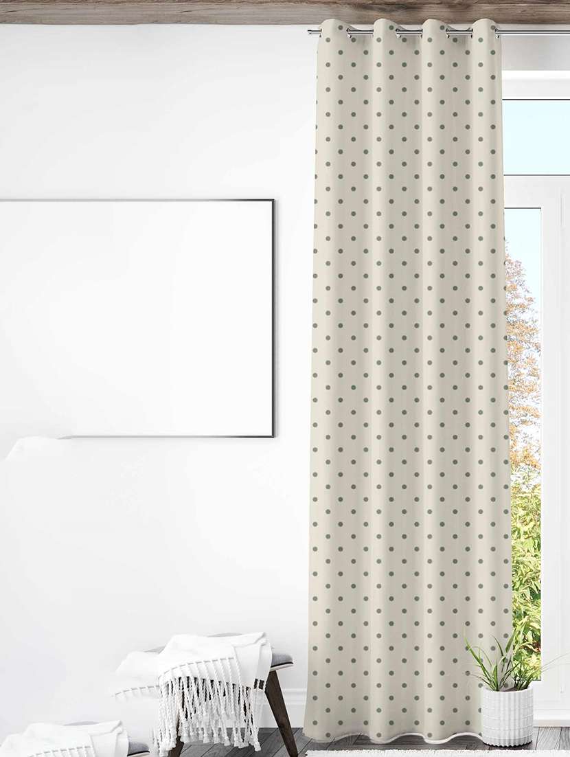 beige printed curtains - 21506132 -  Standard Image - 1