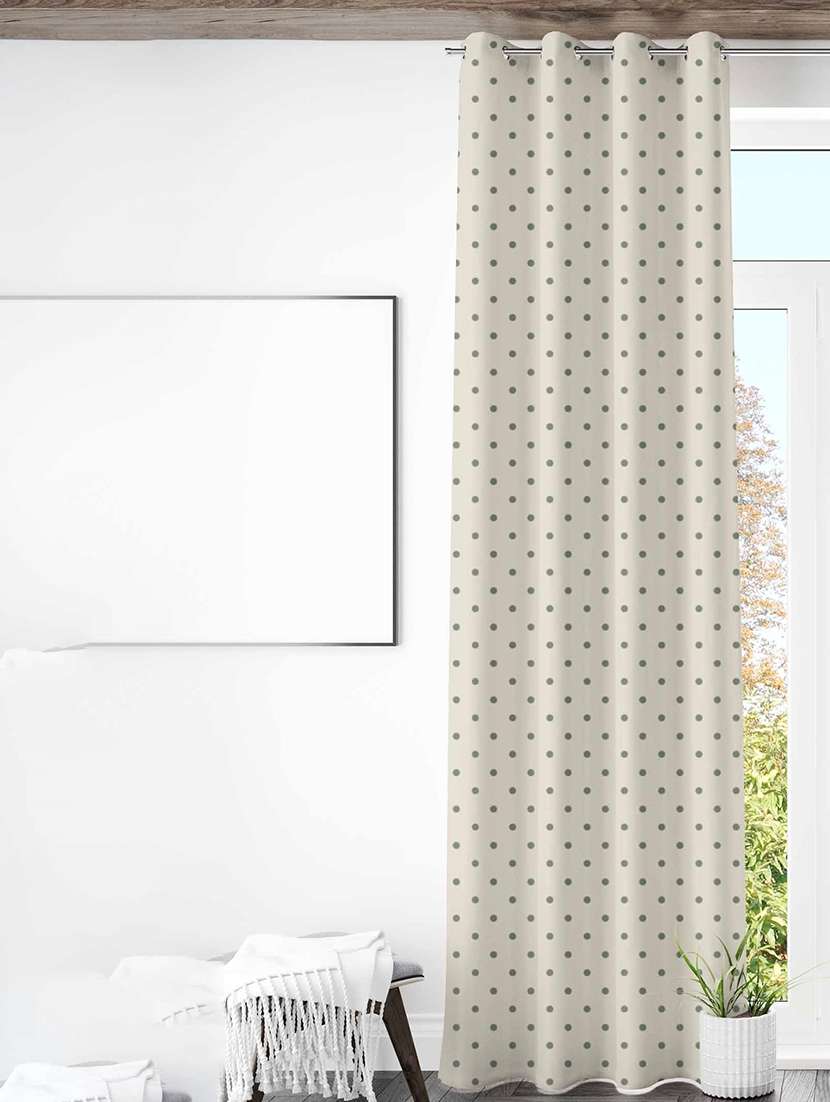 beige printed curtains - 21506134 -  Standard Image - 1