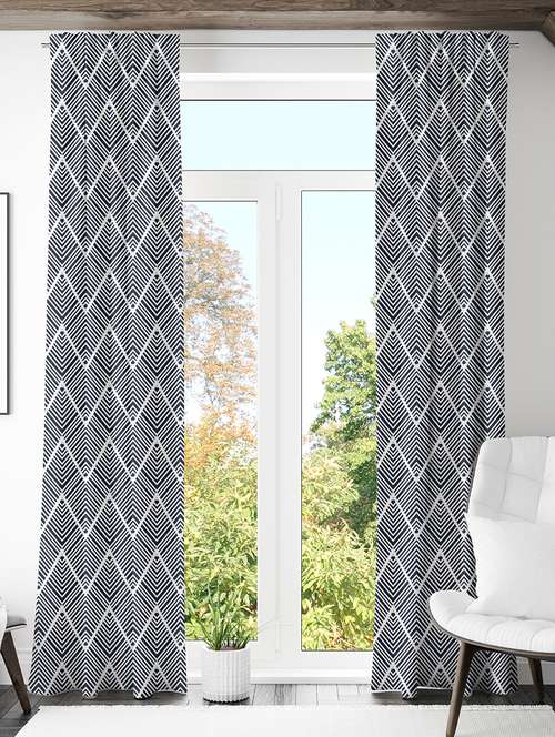 black printed curtains - 21506152 - Standard Image - 0