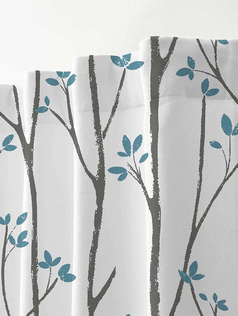 white printed curtains - 21506175 -  Standard Image - 1