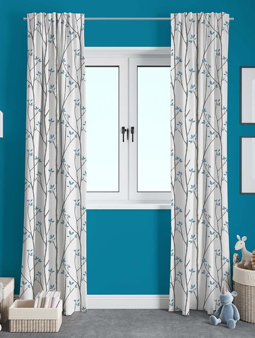 white printed curtains - 21506176 - Standard Image - 0