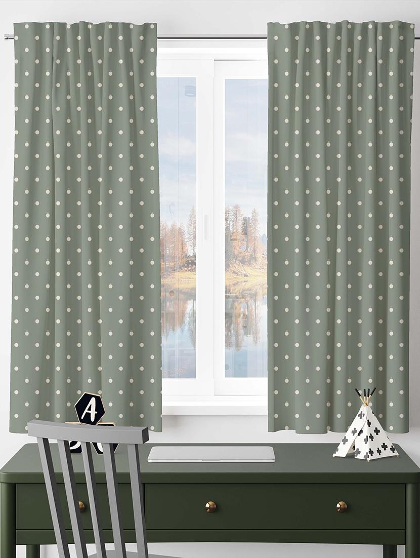 green printed curtains - 21506178 - Standard Image - 1