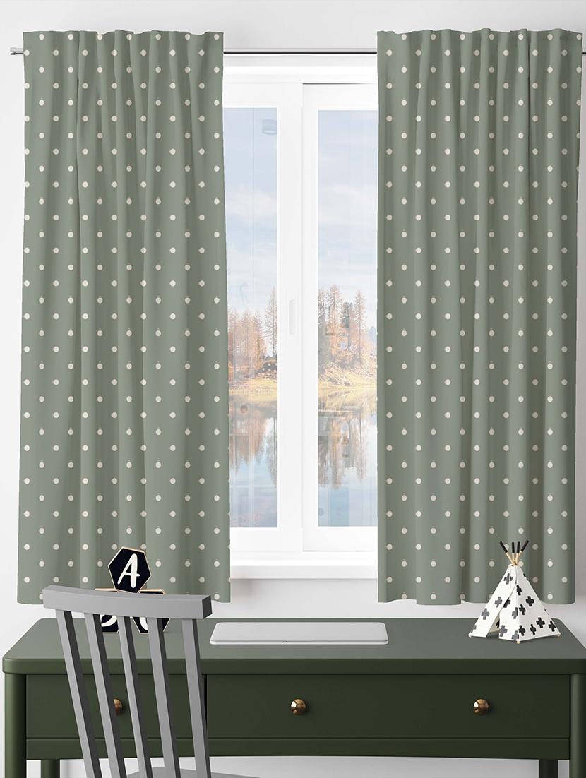green printed curtains - 21506179 - Standard Image - 1