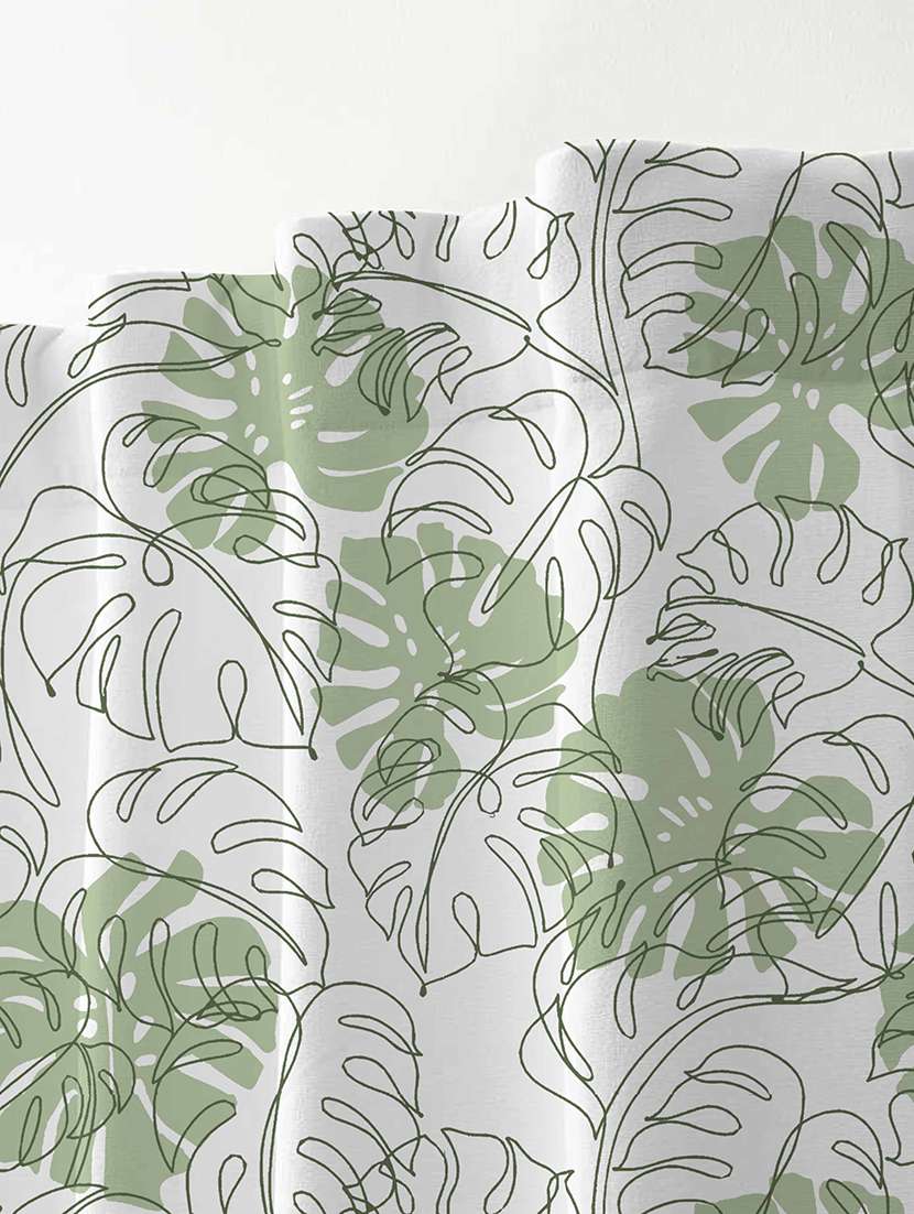 white printed curtains - 21506187 -  Standard Image - 1