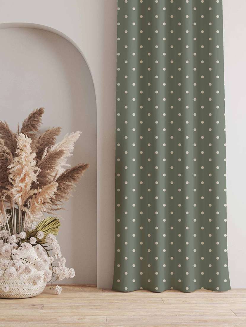 green printed curtains - 21506189 -  Standard Image - 1