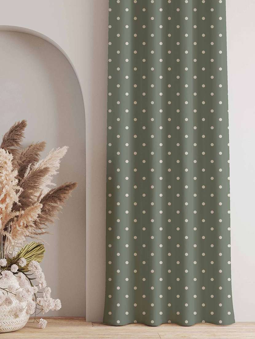 green printed curtains - 21506190 -  Standard Image - 1