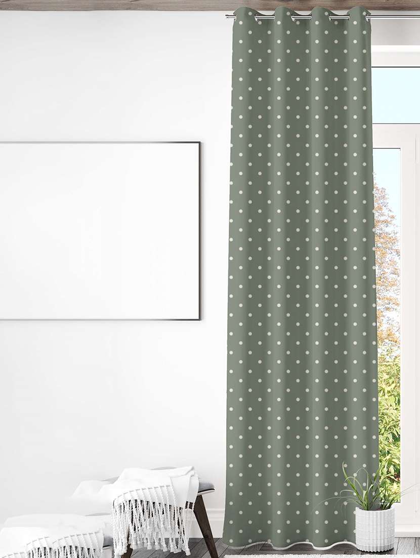 green printed curtains - 21506192 -  Standard Image - 1