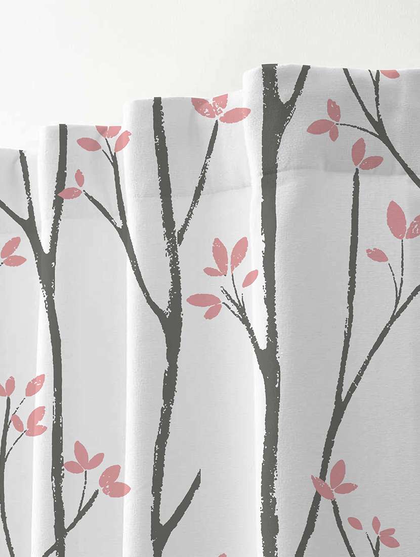 white printed curtains - 21506204 -  Standard Image - 1